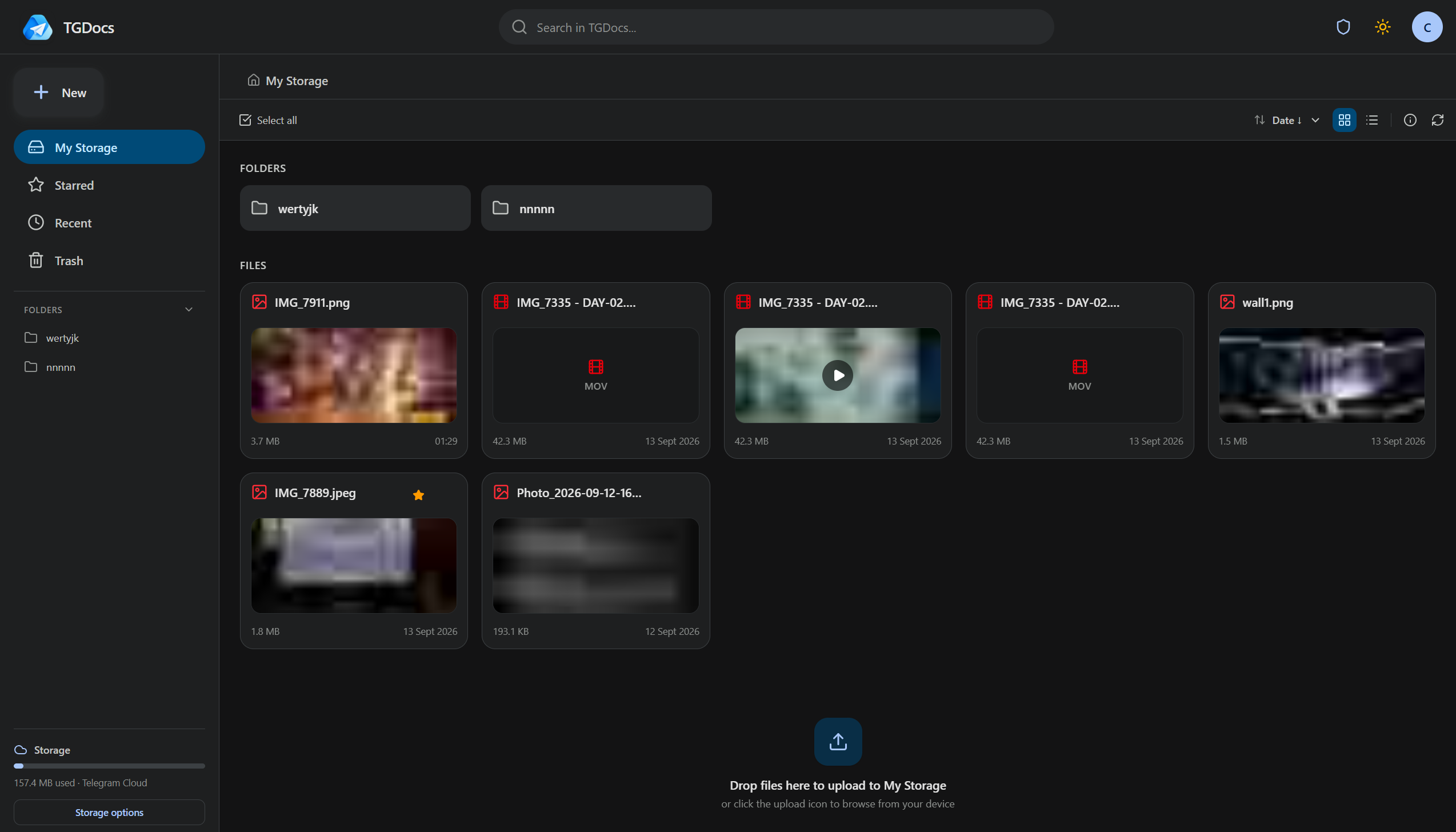 TGDocs Cloud File Manager Dashboard Preview